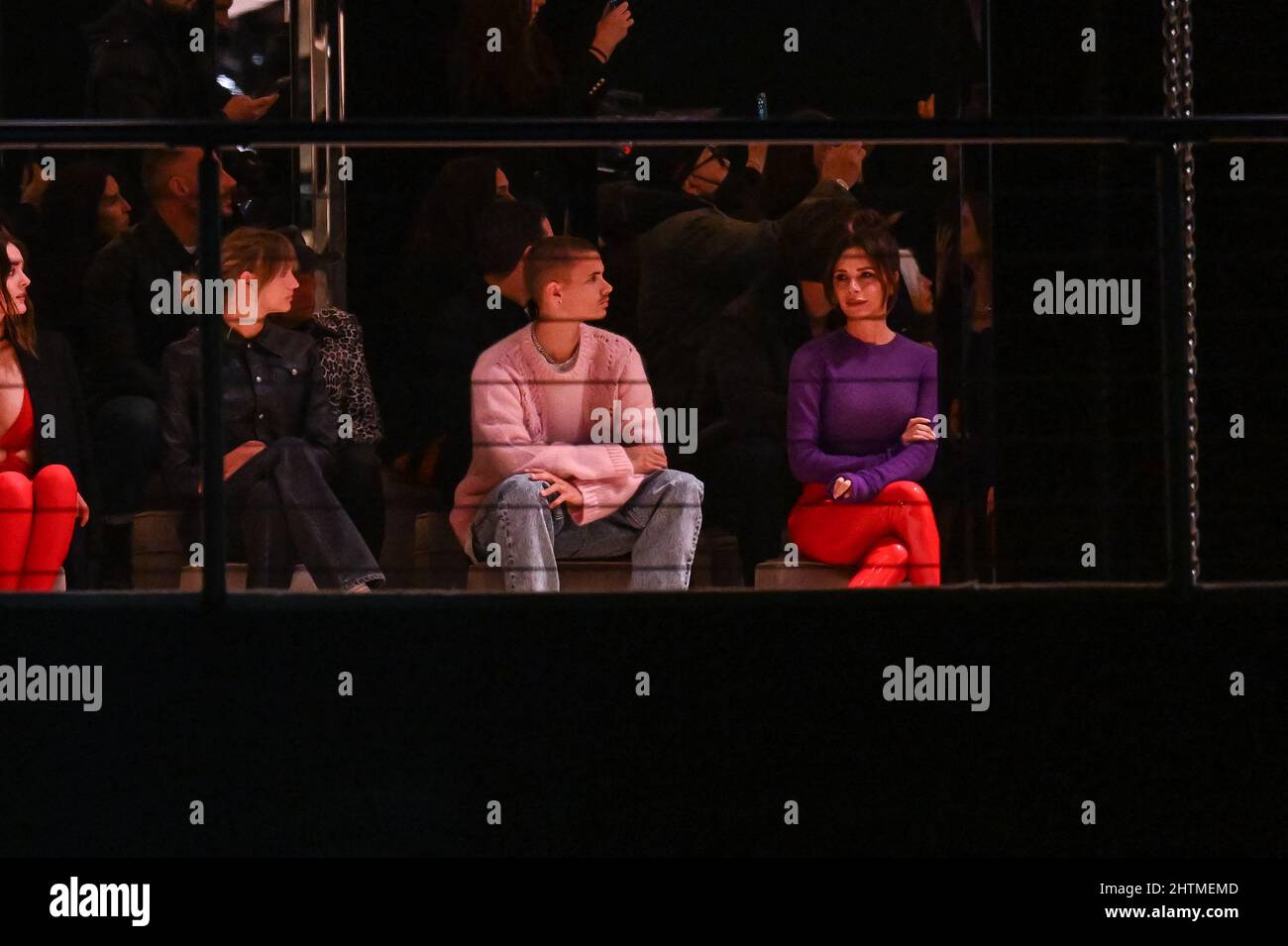 Paris, France on March 1, 2022. Mia Regan, Romeo Beckham, Victoria