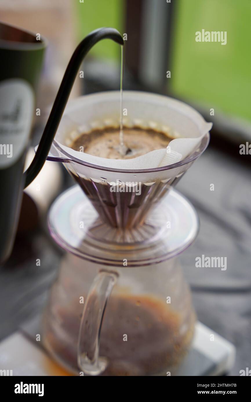 Pour over coffee brewing method Stock Photo - Alamy