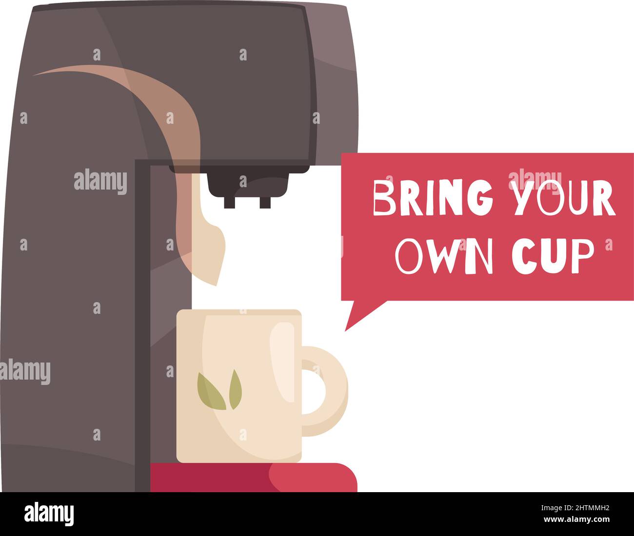 Eco zero waste sorting composition with own cup and coffee machine with