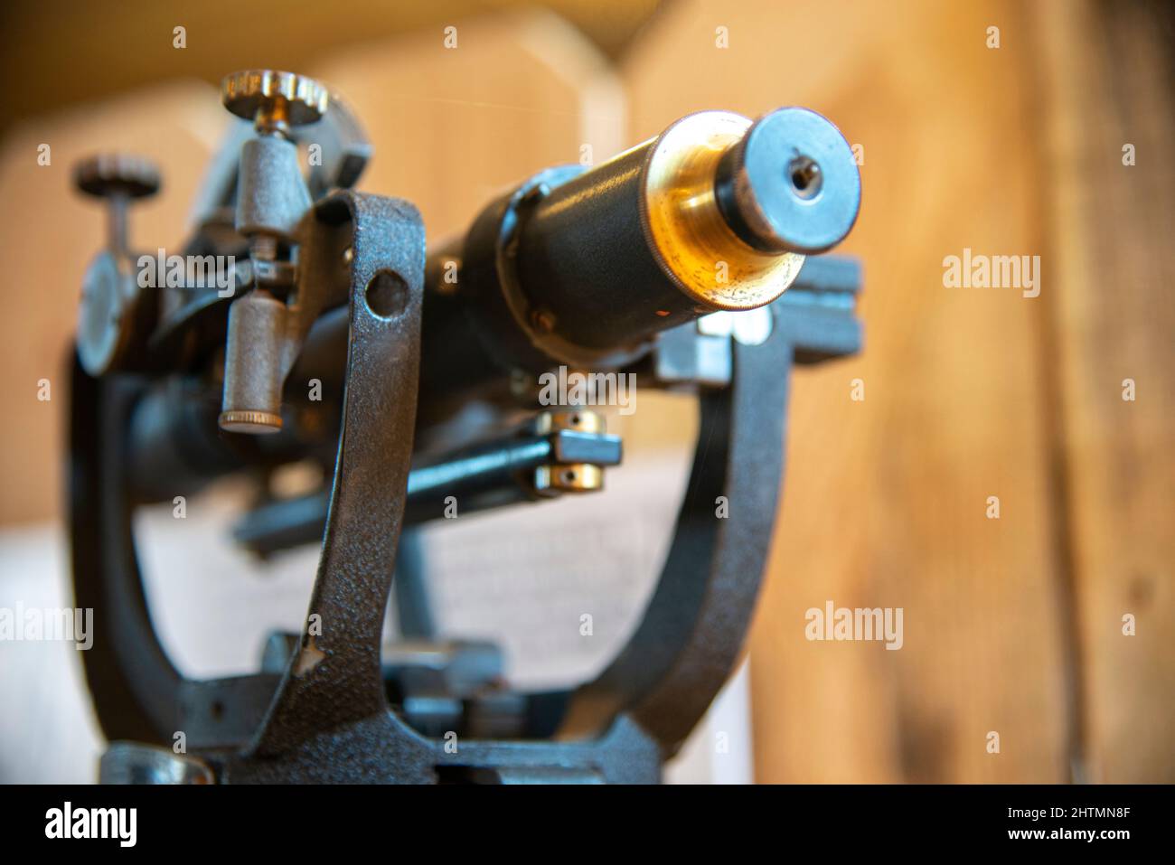 theodolite tool used to servey the land and make maps Stock Photo