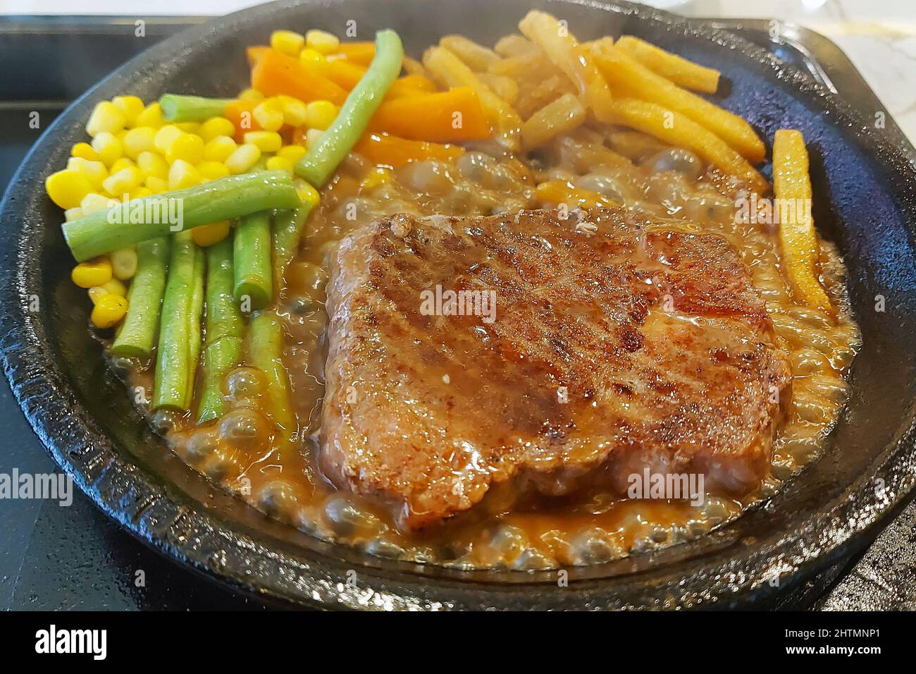 Sirloin Steak Grill at Platinum Grill Cafe, Jakarta, Indonesia Stock