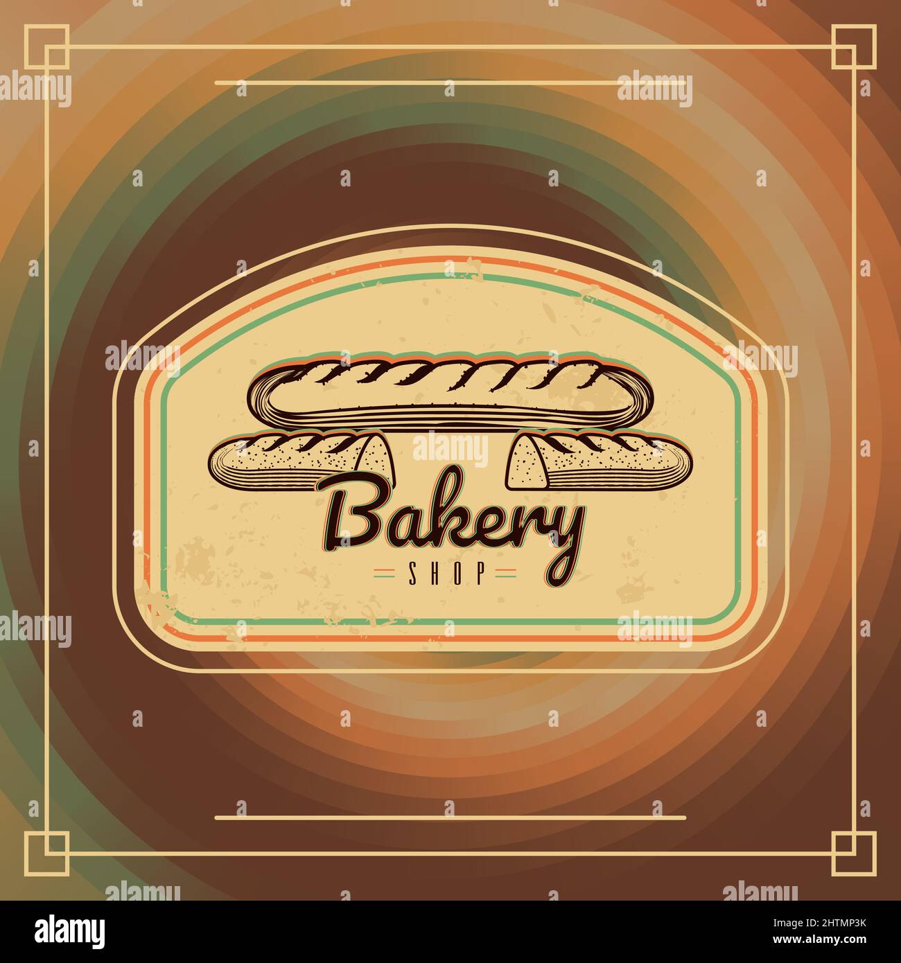 Colored vintage bakery illustration Bread hand drawn sketch Vector ...
