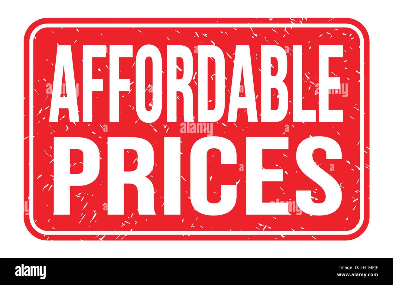 Affordable prices words written on red rectangle stamp sign stock