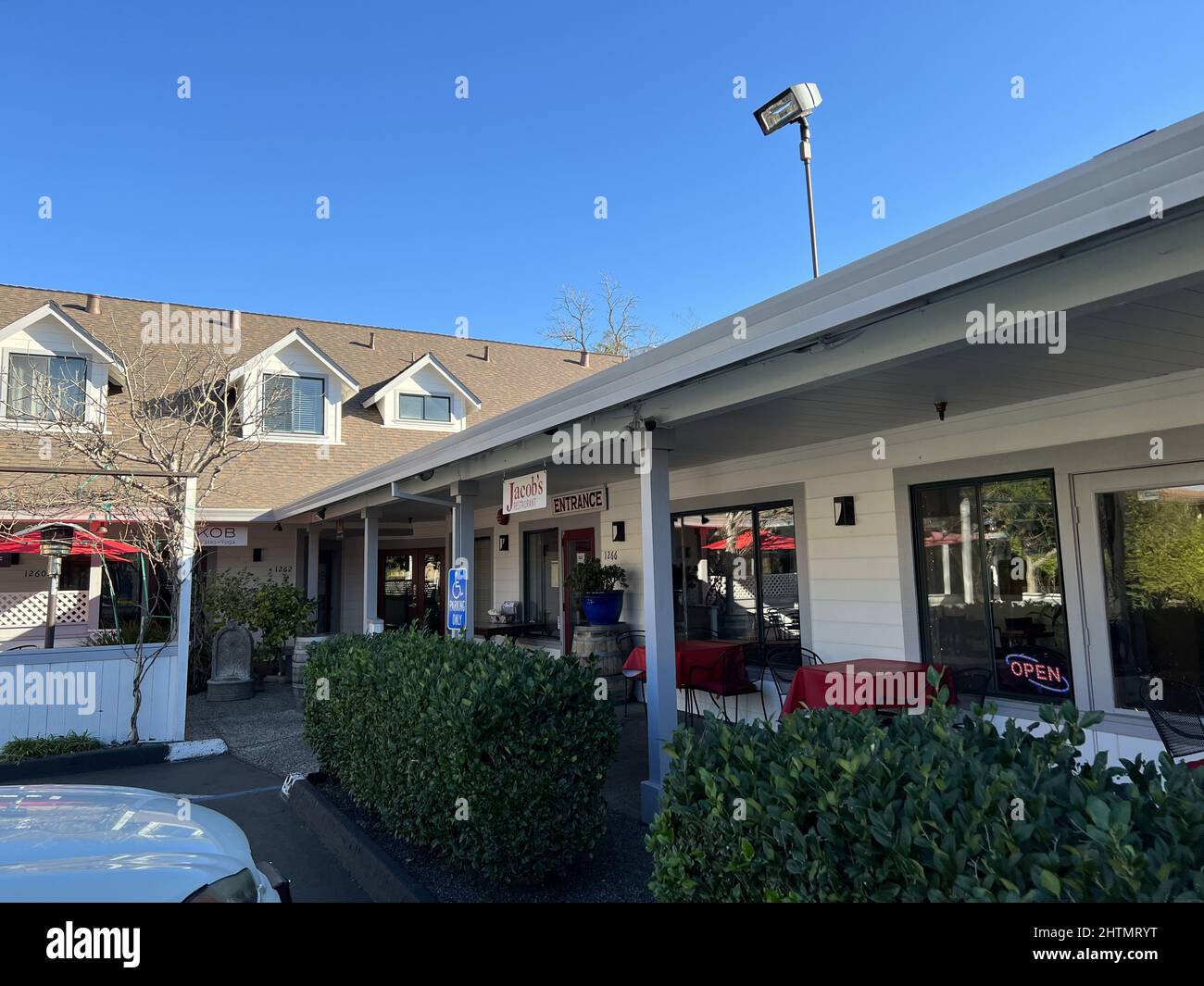 Facade of Jacob's Restaurant in Sonoma, California, January 29, 2022 ...