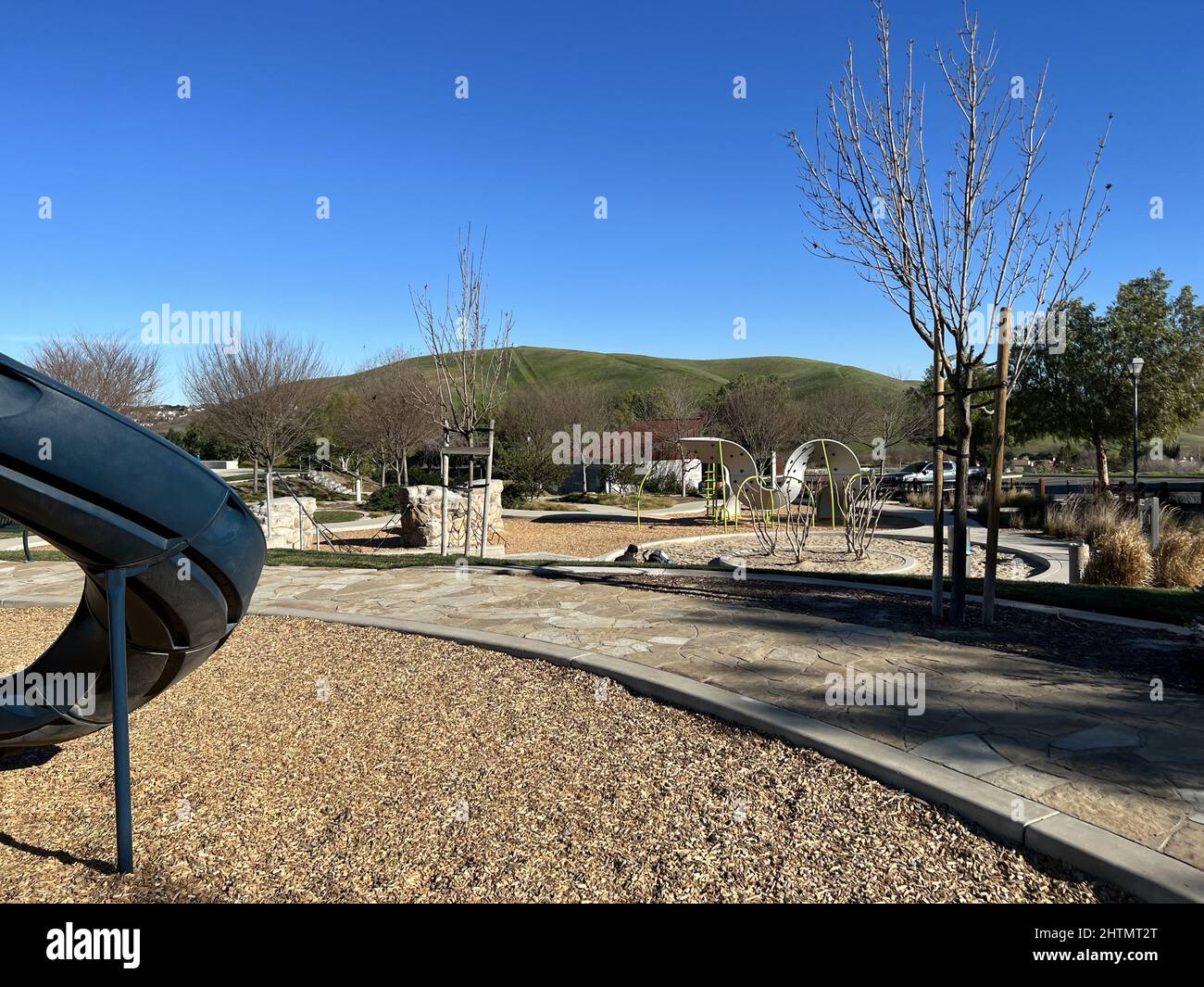 Play structures and playground at Rancho San Ramon, a community park in