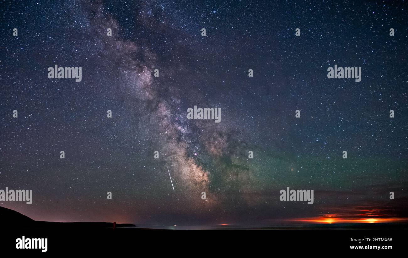 Galactic center of the milky way with many colors on a starry sky in ...
