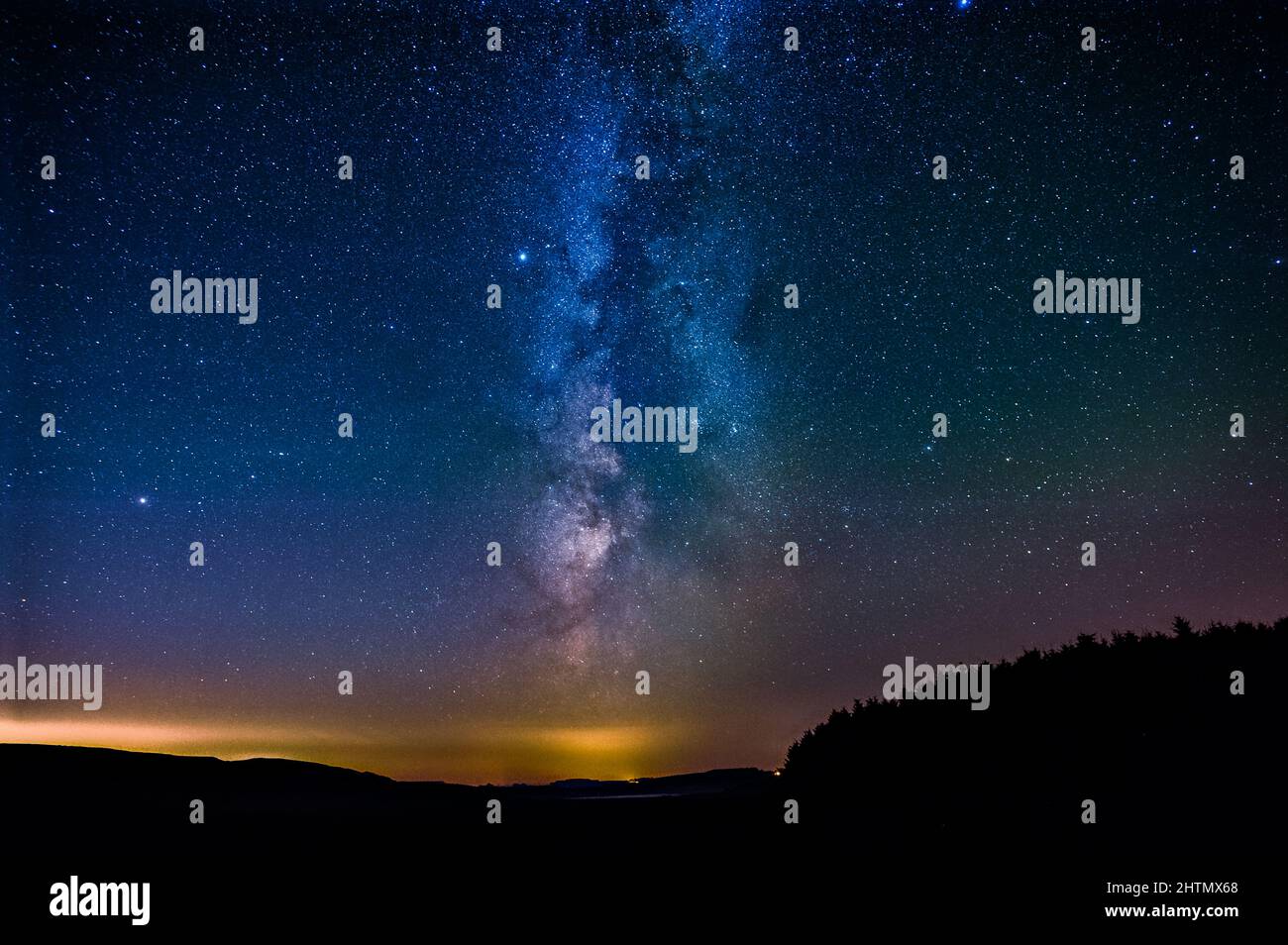 Galactic center of the milky way with many colors on a starry sky in ...