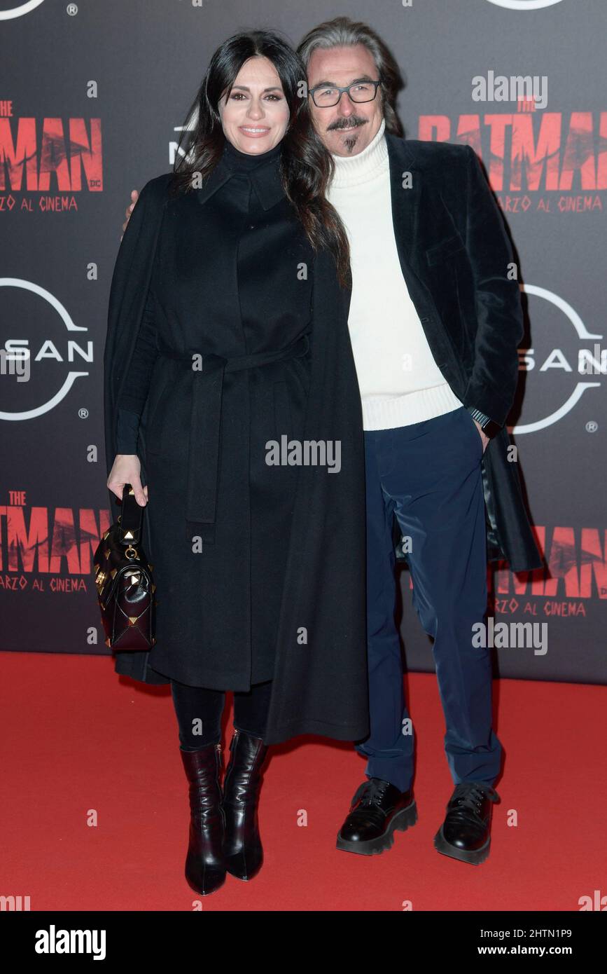 Rome, Italy. 01st Mar, 2022. Luciano Cannito and Rossella Brescia attend the red carpet of the premiere of the movie The Batman at The Space Moderno Cinema. Credit: SOPA Images Limited/Alamy Live News Stock Photo
