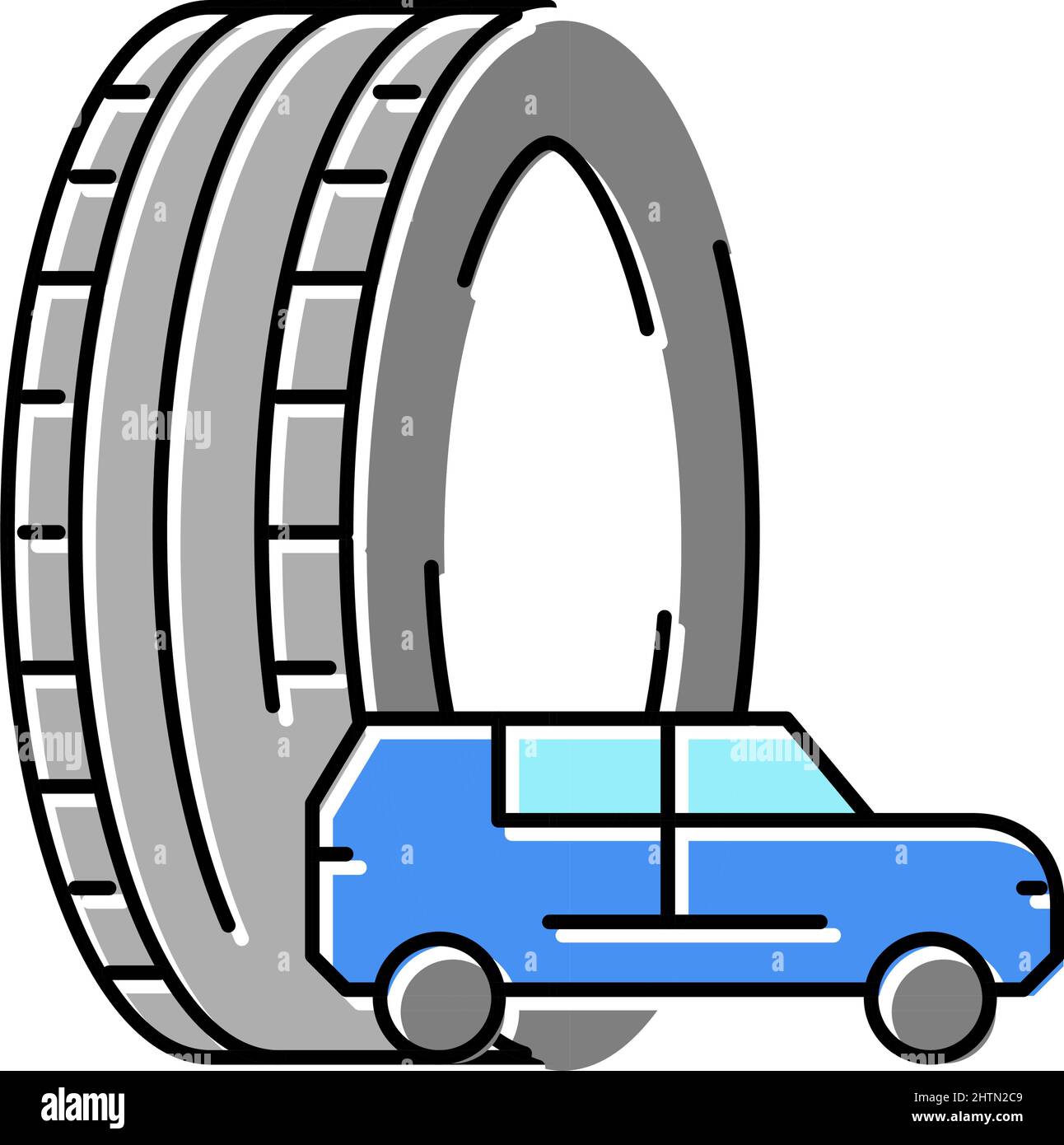 truck or suv tires color icon vector illustration Stock Vector