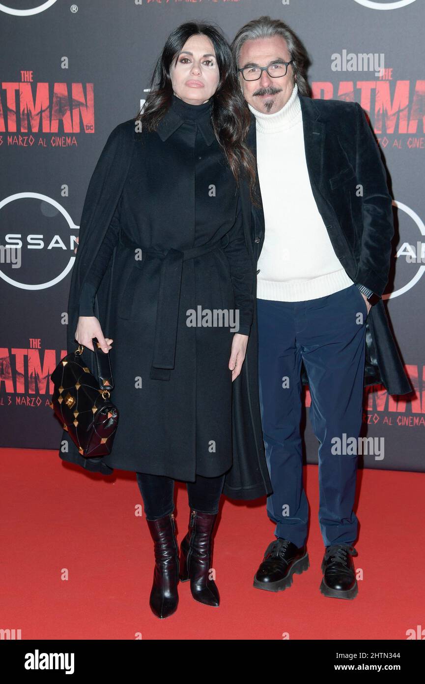 Rome, Italy. 01st Mar, 2022. Luciano Cannito and Rossella Brescia attend the red carpet of the premiere of the movie The Batman at The Space Moderno Cinema. (Photo by Mario Cartelli/SOPA Images/Sipa USA) Credit: Sipa USA/Alamy Live News Stock Photo