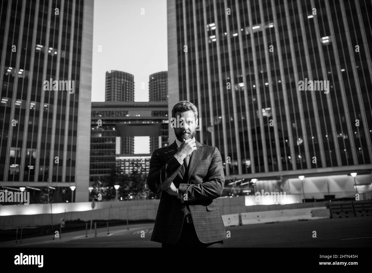 Manager in a luxury modern open space business center. Successful