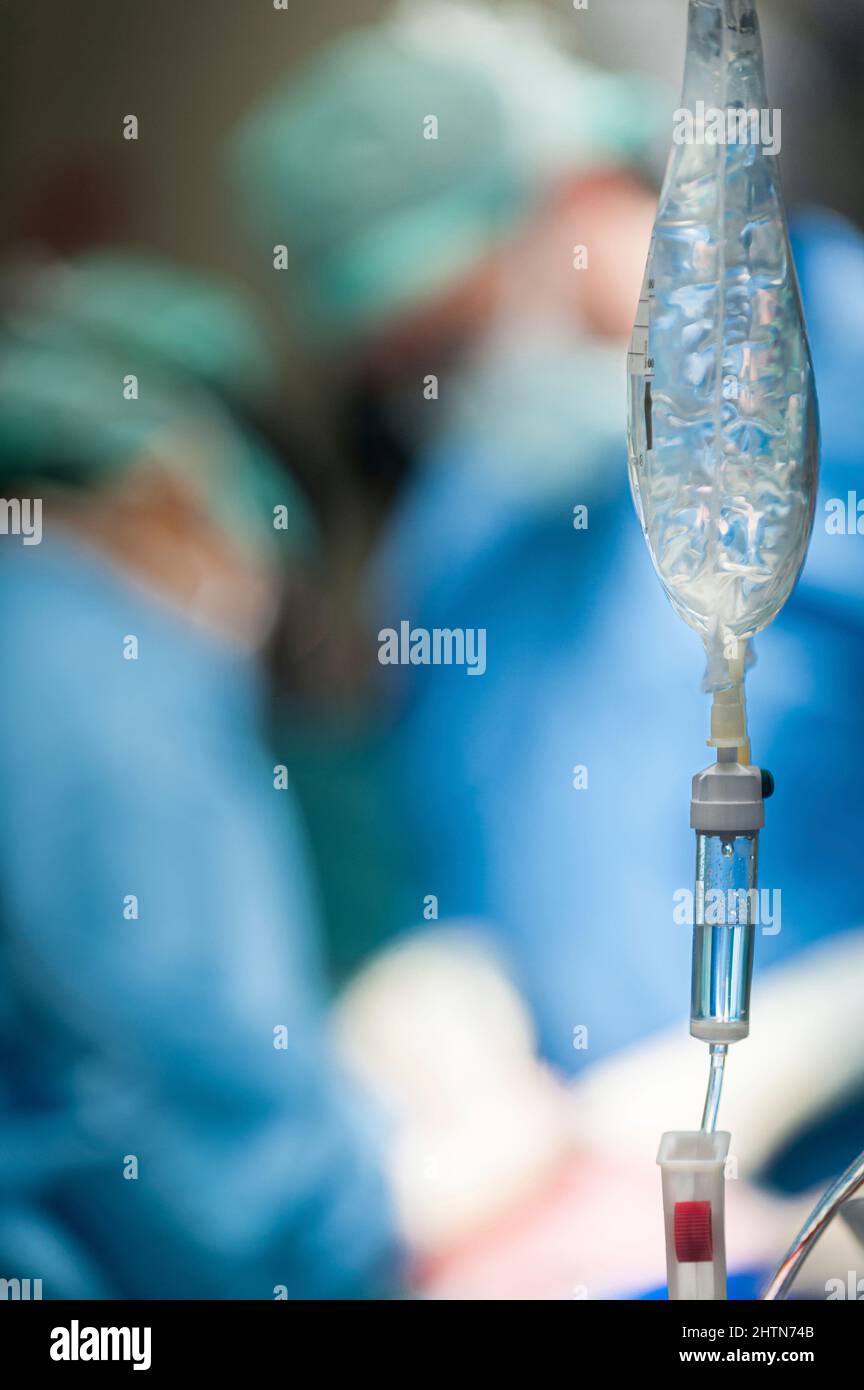 IV bag during heart surgery Stock Photo - Alamy