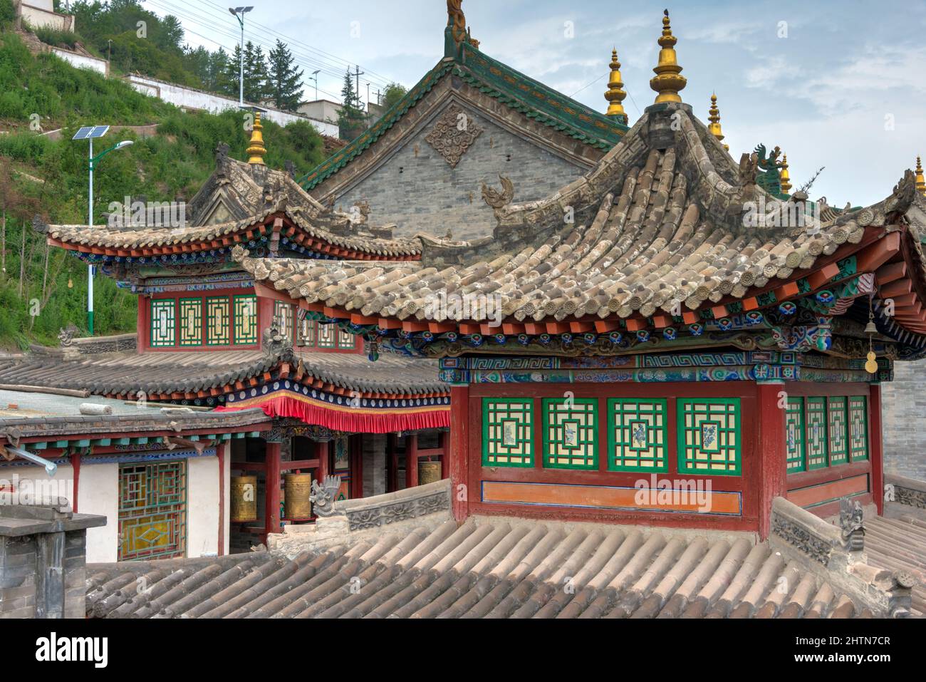 XINING, CHINA - Kumbum Monastery. a famous landmark in the Ancient city of Xining, Qinghai, China. Stock Photo