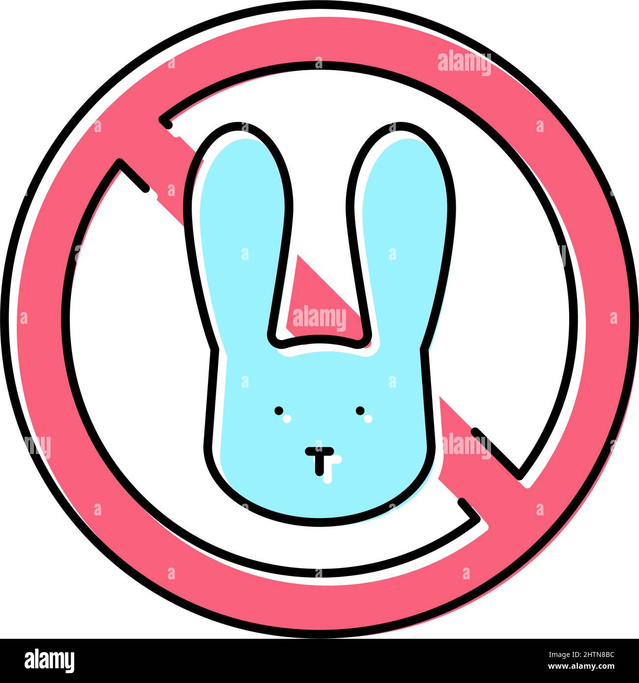 stop kill rabbits color icon vector illustration Stock Vector Image ...