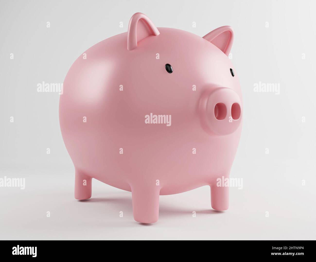 Pink piggy bank on white background. 3d rendering illustration. Stock Photo