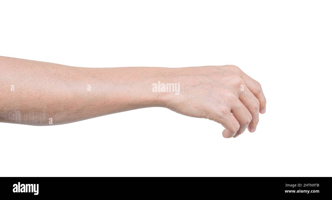 Man hand isolated on white background with clipping path Stock Photo ...