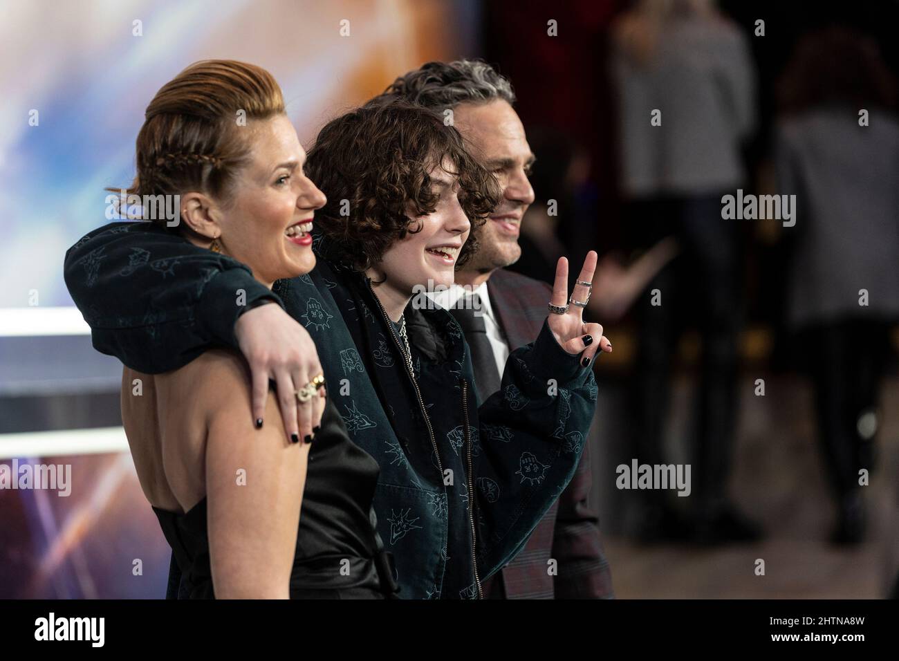 New York, New York, USA. 28th Feb, 2022. Sunrise Coigney, Keen Ruffalo and  Mark Ruffalo attend The Adam Project by Netflix premiere at Alice Tully  Hall (Credit Image: © Lev Radin/Pacific Press