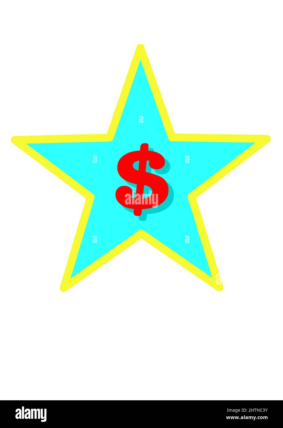 Dollar $ symbol in star Stock Vector