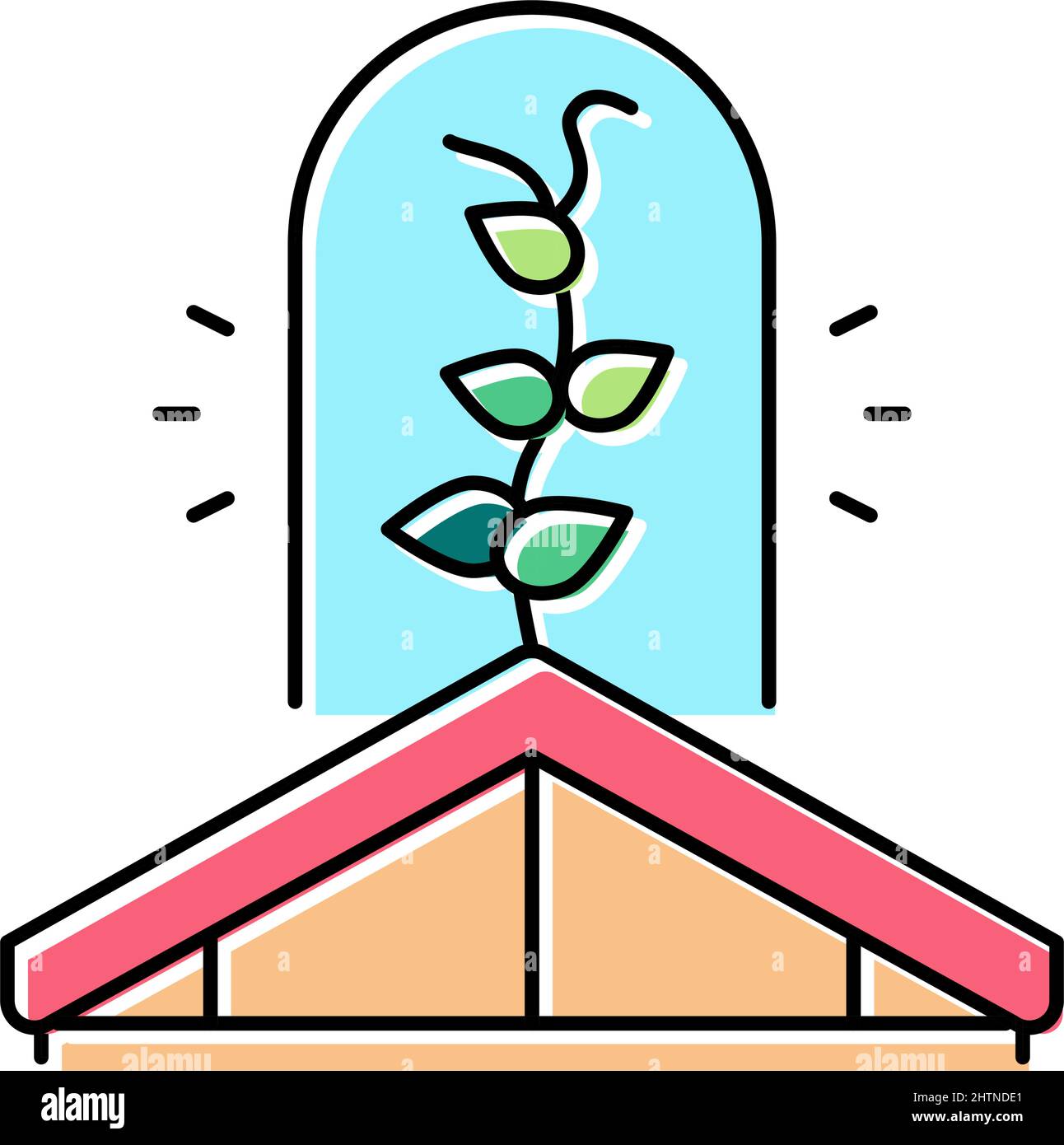 gardening on house roof color icon vector illustration Stock Vector ...