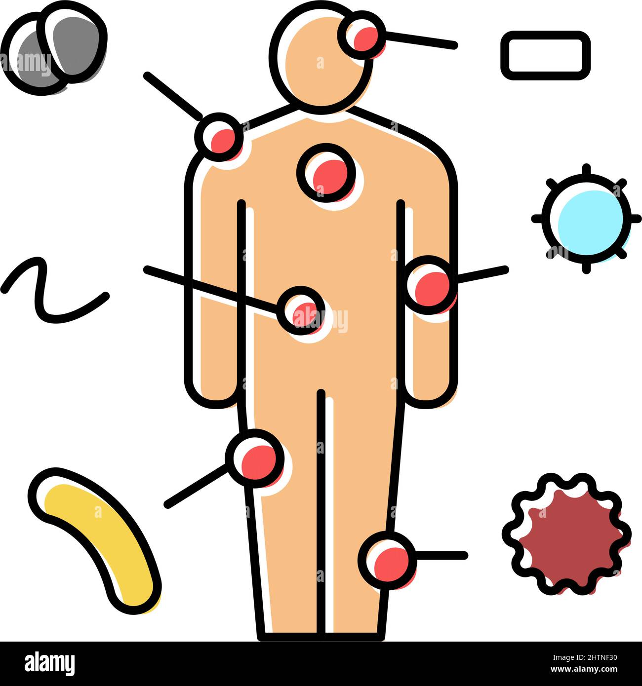autoimmune disease color icon vector illustration Stock Vector ...