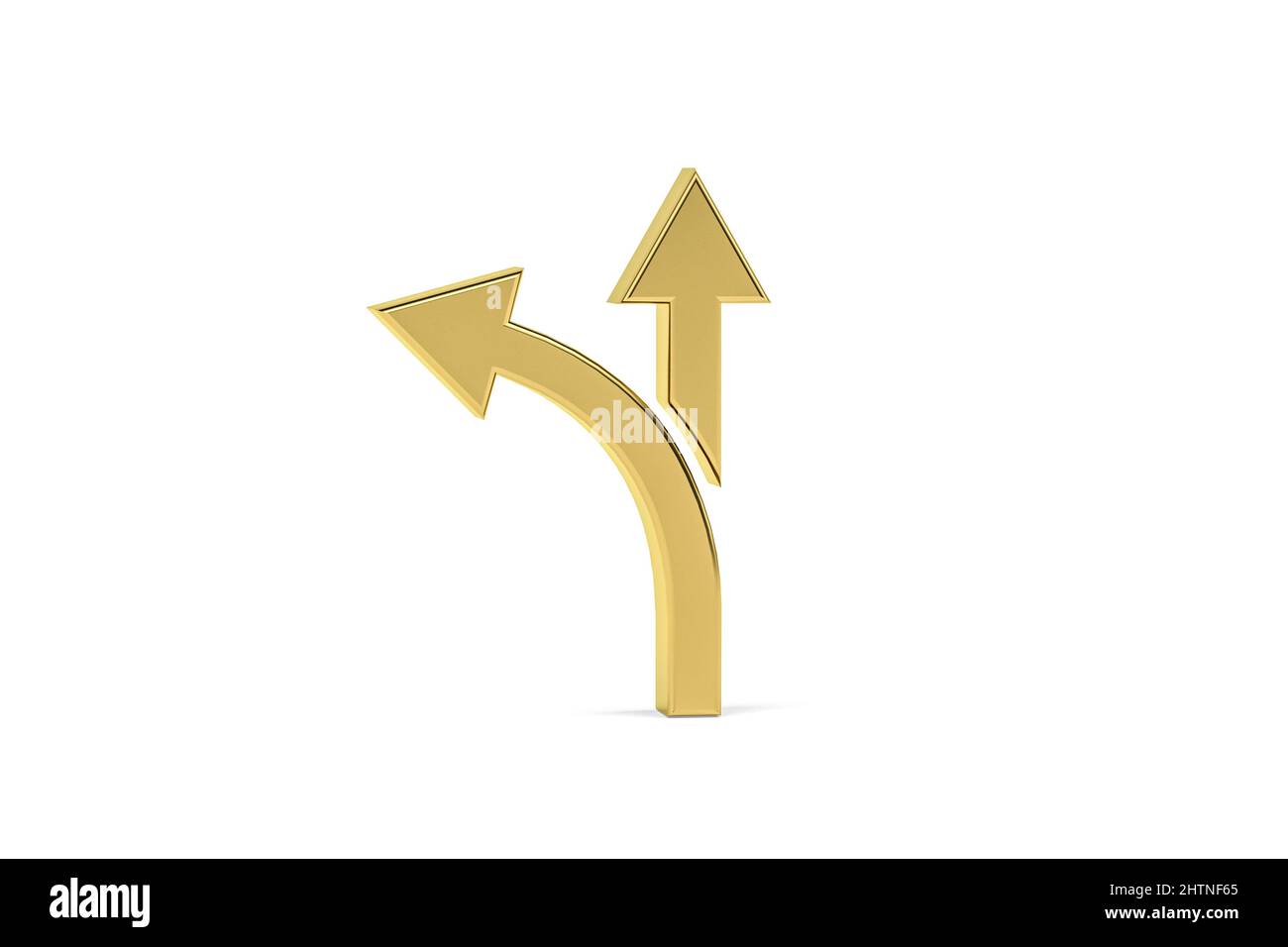 Golden 3d road sign isolated on white background - 3d render Stock ...