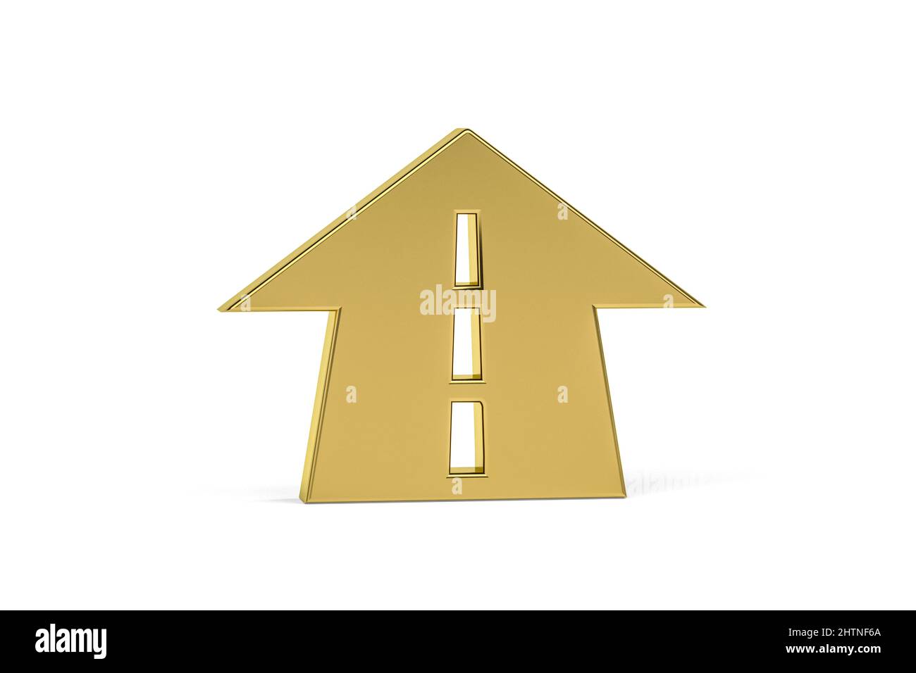 Golden 3d road sign isolated on white background - 3d render Stock ...