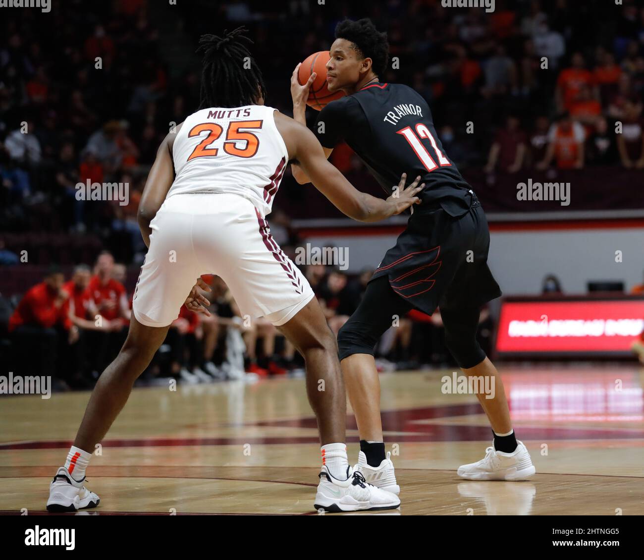 Blacksburg, Virginia, USA. 1st Mar, 2022. Louisville Cardinals forward  Jae'Lyn Withers (24) looks to drive during the NCAA Basketball game between  the Louisville Cardinals and the Virginia Tech Hokies at Cassell Coliseum  in Blacksburg, Virginia. Greg