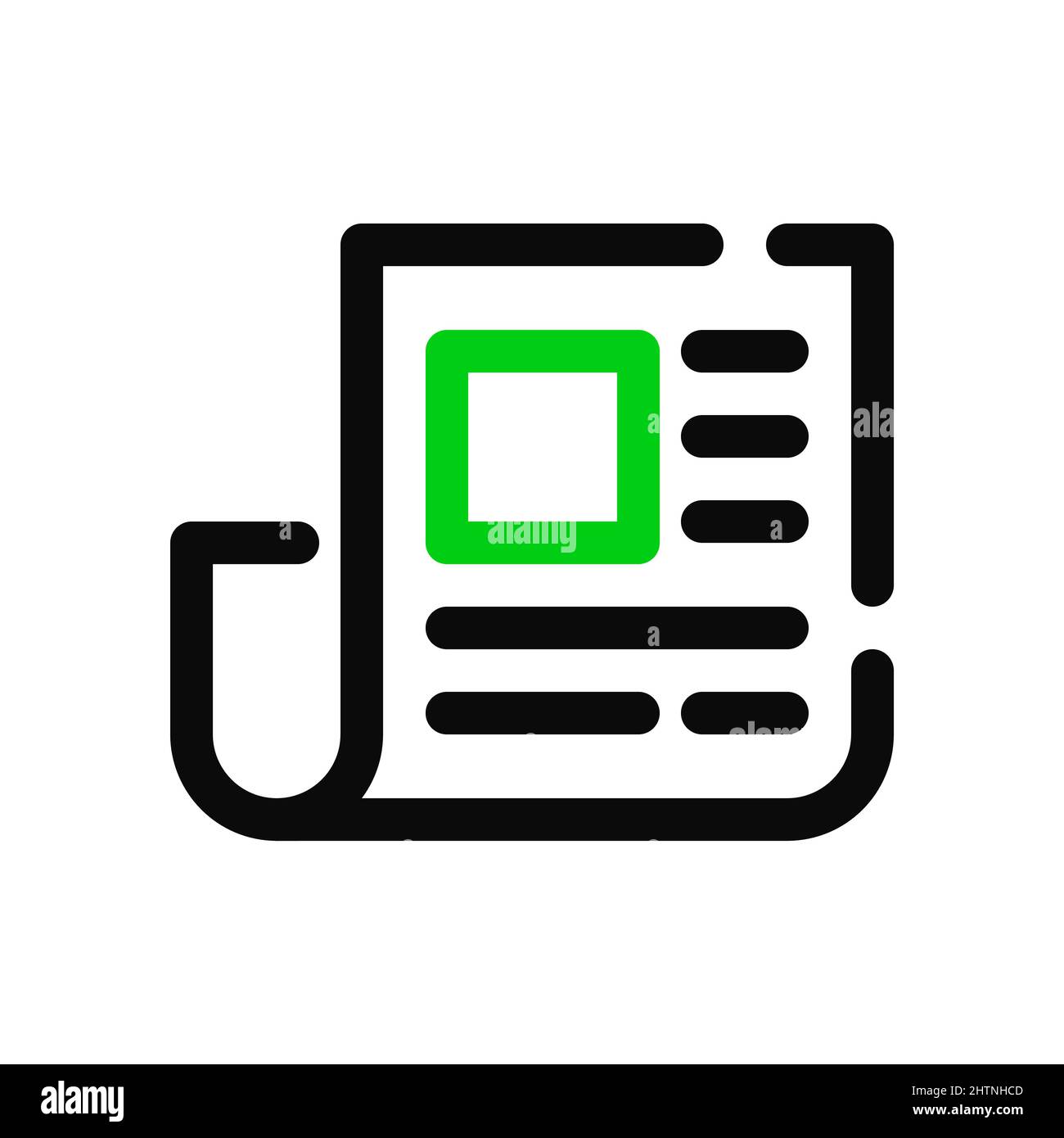 Folded newspaper icon. Pixel perfect, editable stroke Stock Vector
