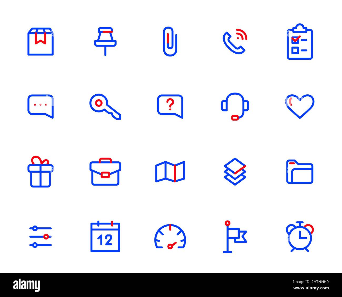 Simple user interface icons set. 20 pixel perfect, editable stroke ...