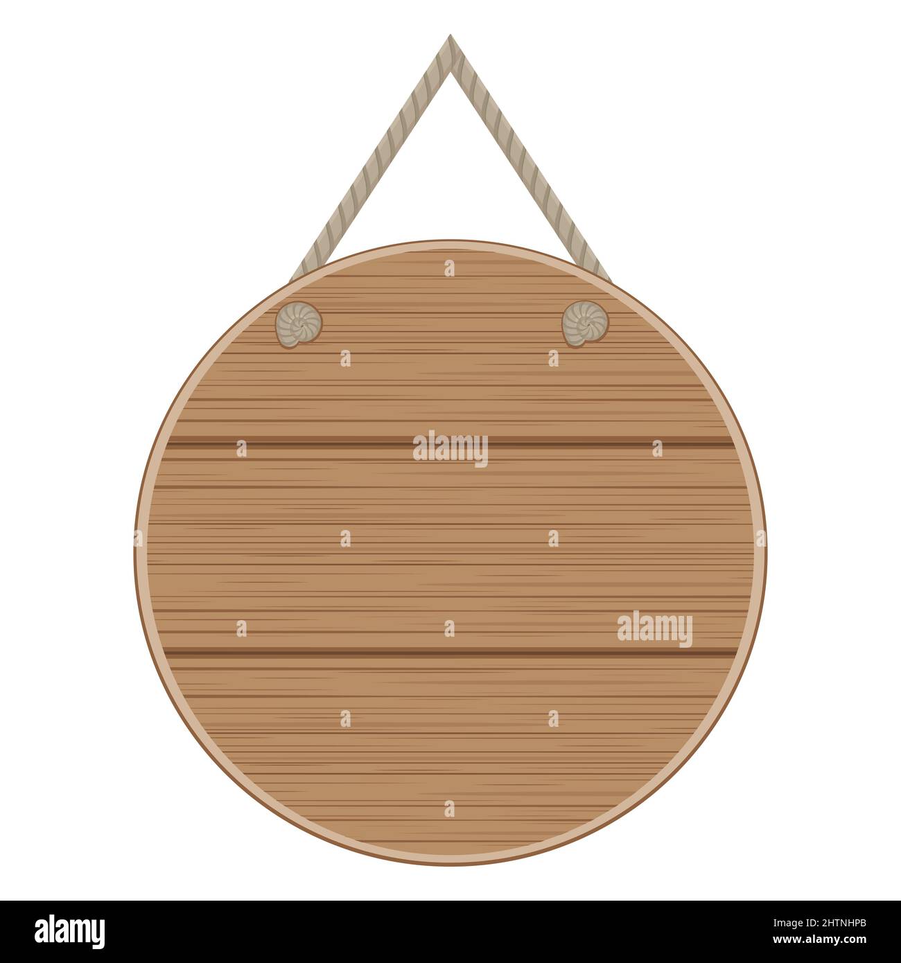 Wooden plaque in the form of a circle. Empty wooden billboard, color