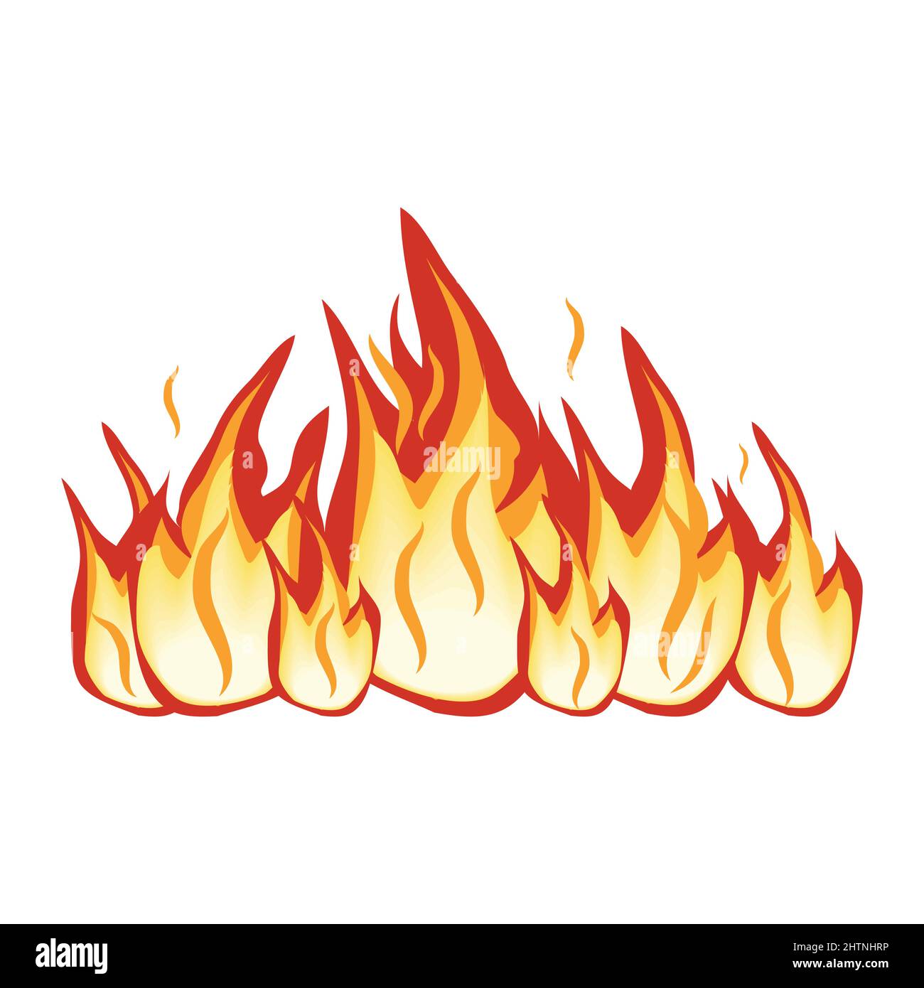 Fire flame isolated on a white background. Color Vector illustration