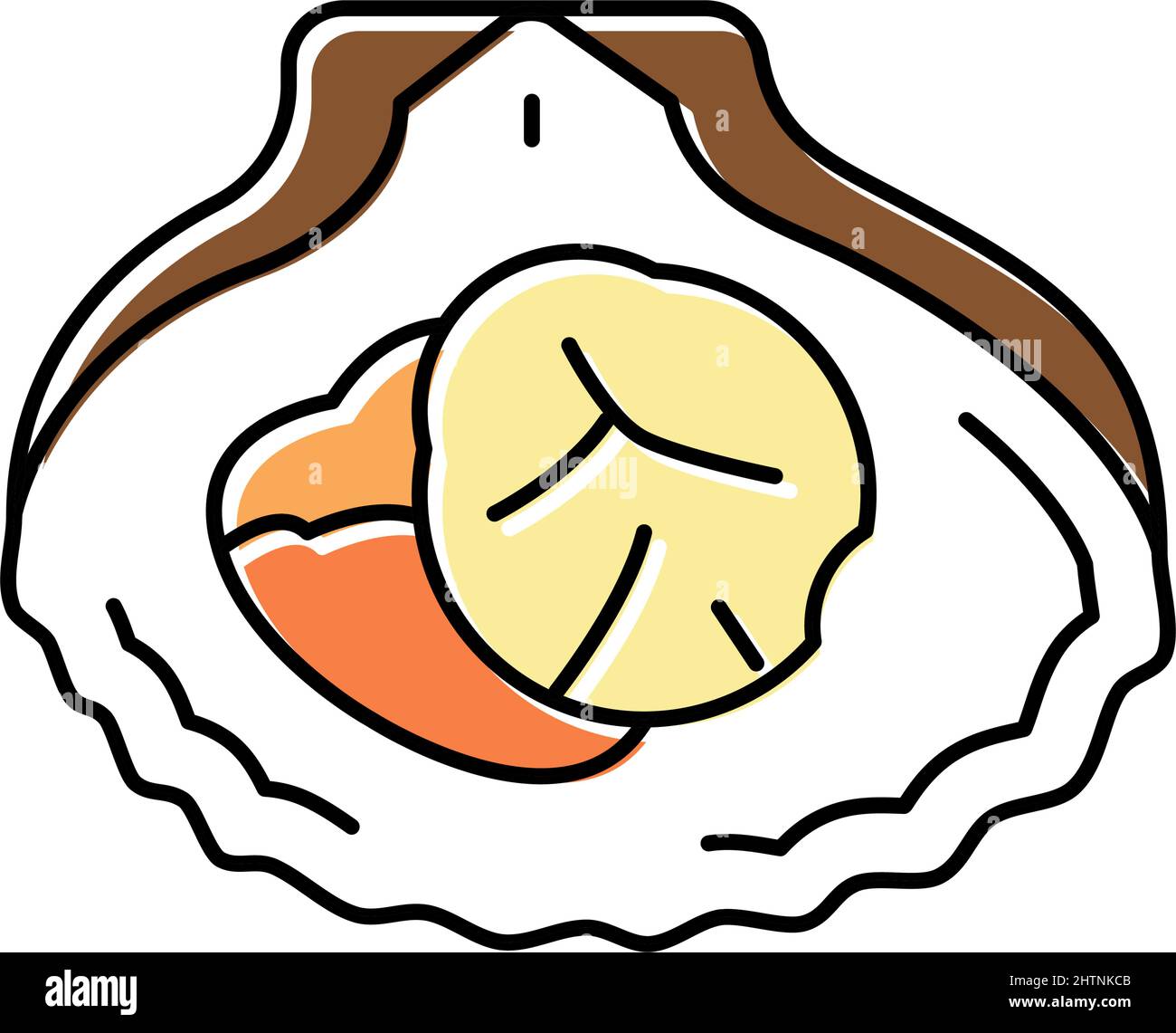 scallops seafood color icon vector illustration Stock Vector Image
