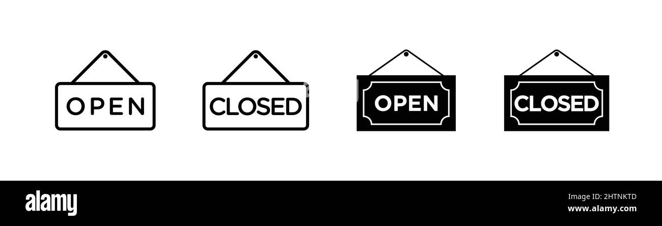Open and Closed sign, store notice icon design element Stock Vector