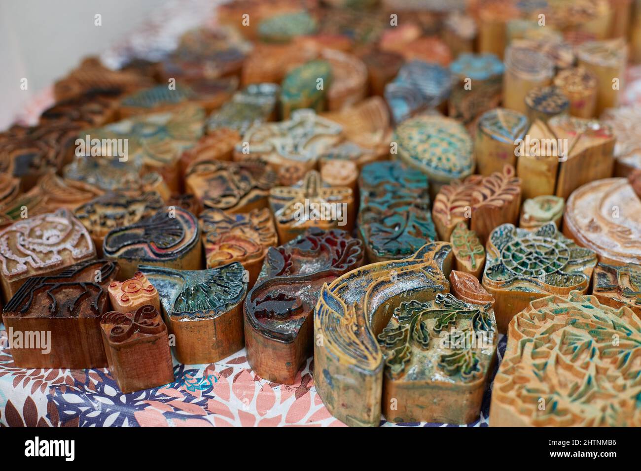 stamps for printing on fabric with acrylic paint Stock Photo Alamy