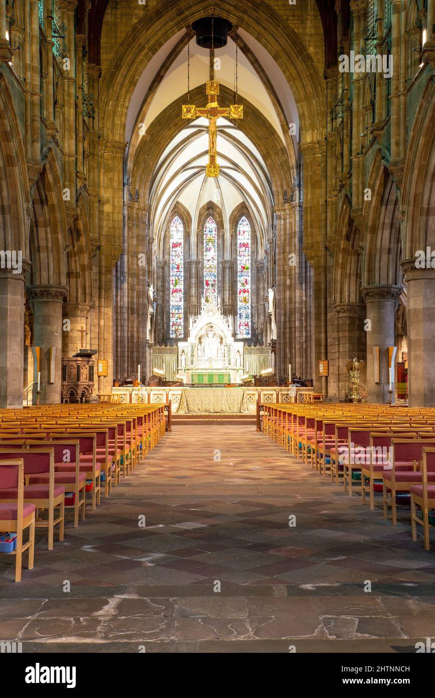 St Mary's Episcopal Cathedral in Gothic style architecture, Edinburgh, Scotland, UK Stock Photo