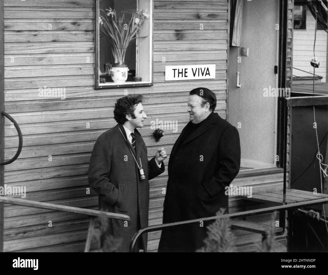 Director Michael Winner And Orson Welles On Set Location Candid In