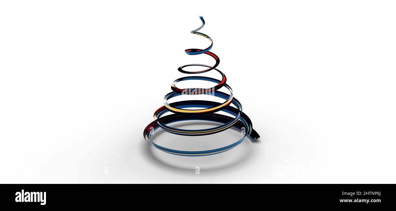 3D rendering of a simple designed Christmas tree isolated on a white ...