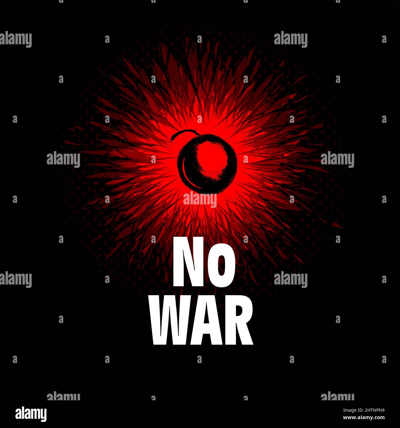 Stop Bombing Sign. The bomb no war. Vector illustration Stock Vector