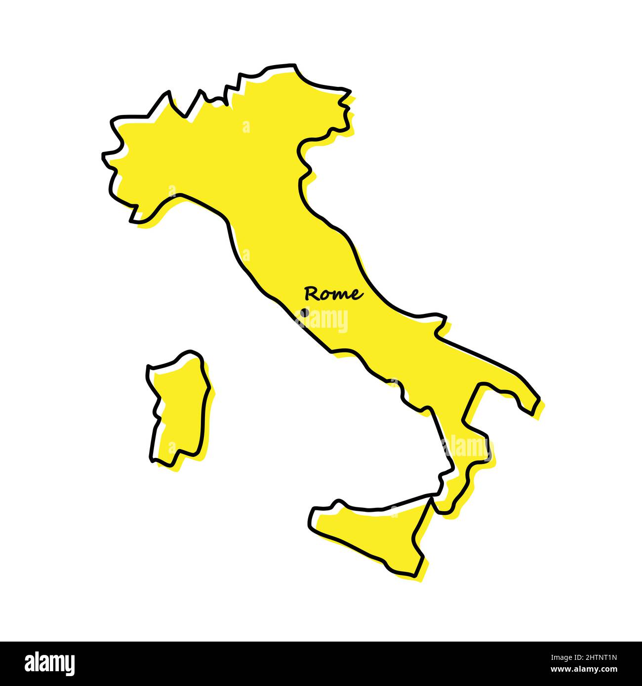 Simple Outline Map Of Italy With Capital Location Stylized Minimal Simple Outline Map Of Italy With Capital Location Stylized Minimal Line Design 2HTNT1N