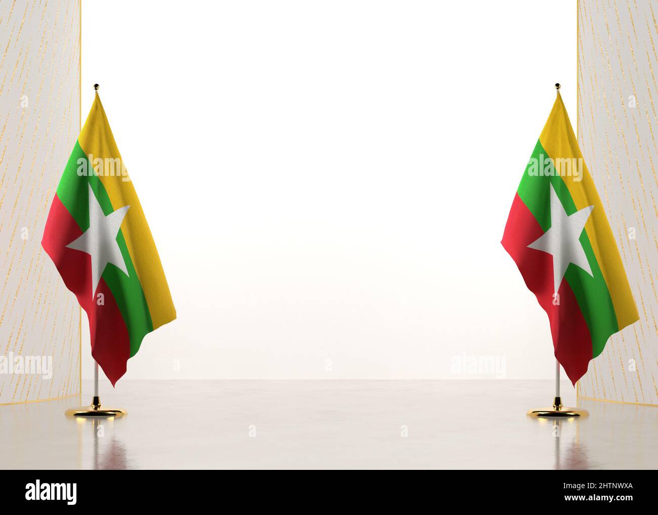 Border made with Myanmar national flag. Template elements for your ...