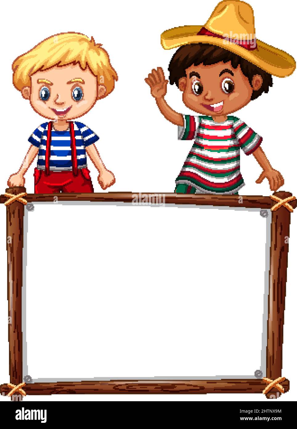 Board template with happy kids illustration Stock Vector Image & Art ...