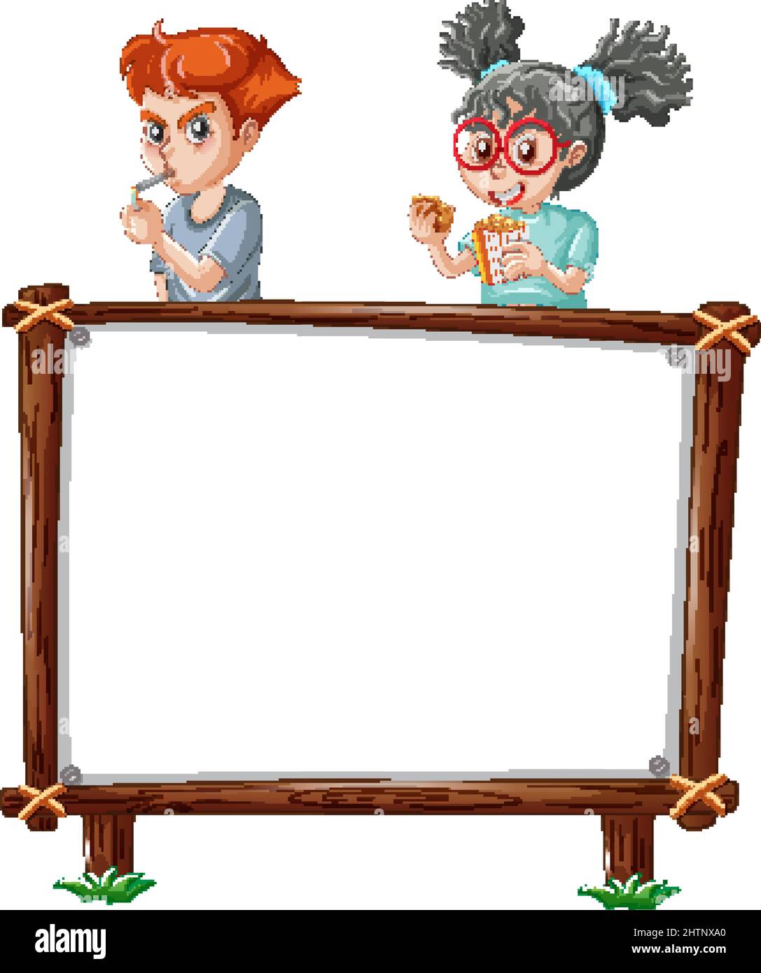 Board template with happy kids illustration Stock Vector Image & Art ...