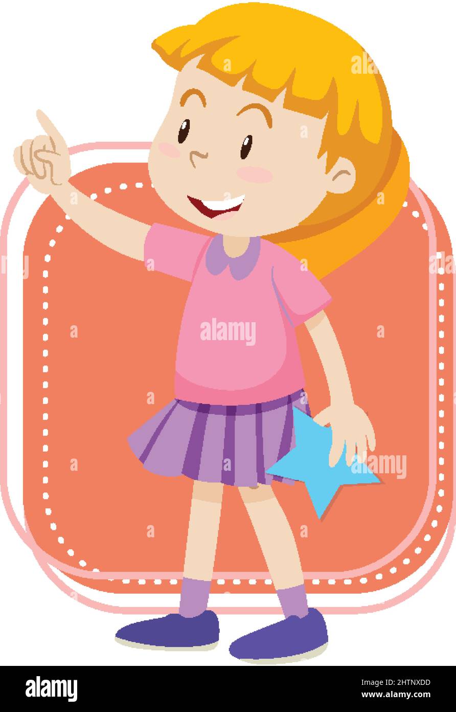 Little girl on white background illustration Stock Vector