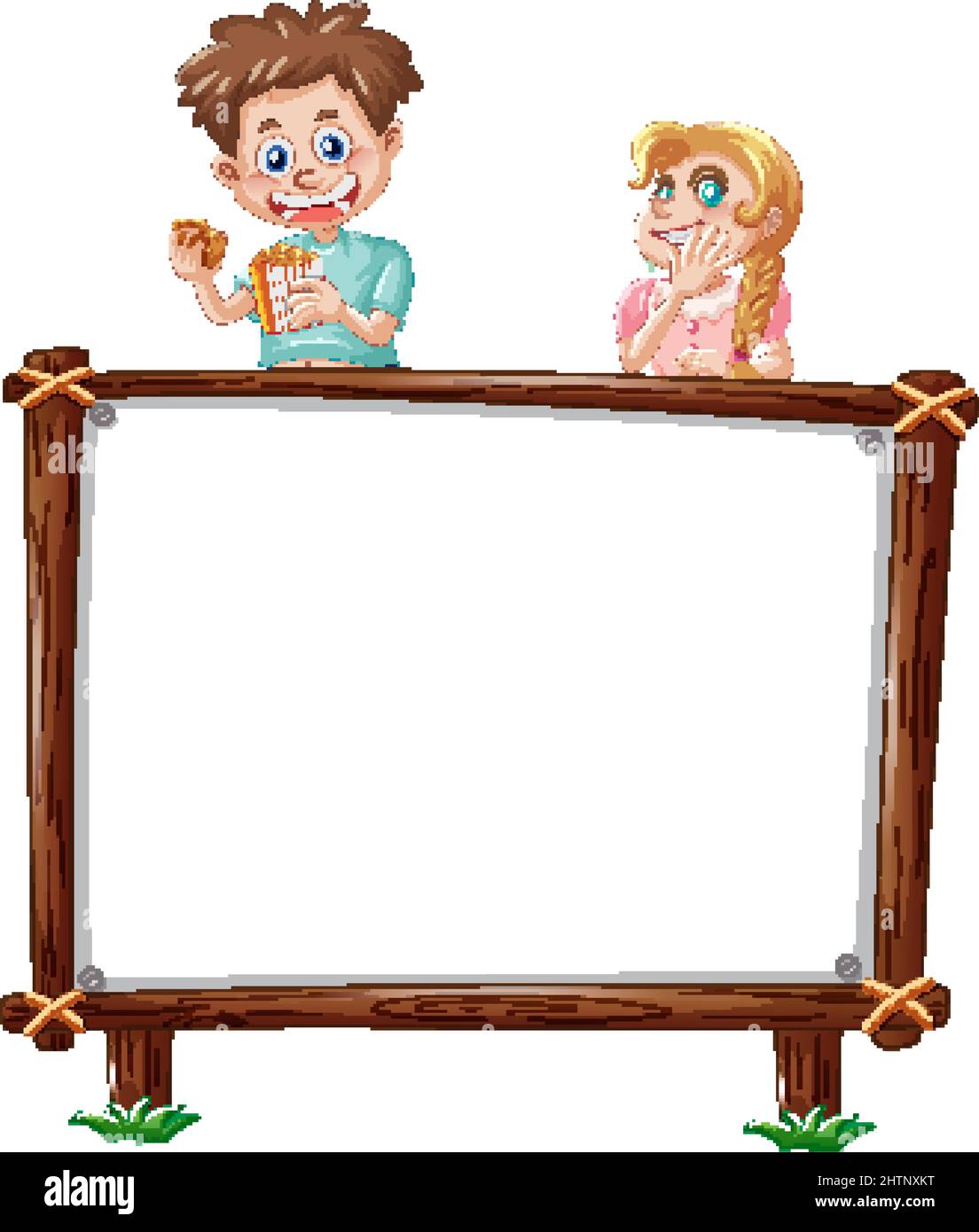 Board template with happy kids illustration Stock Vector Image & Art ...