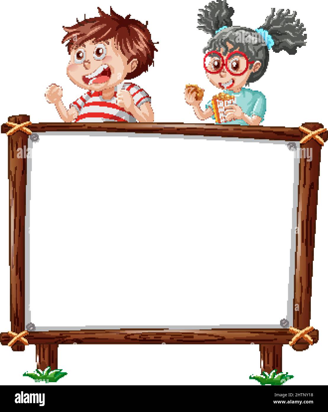 Board template with happy kids illustration Stock Vector Image & Art ...