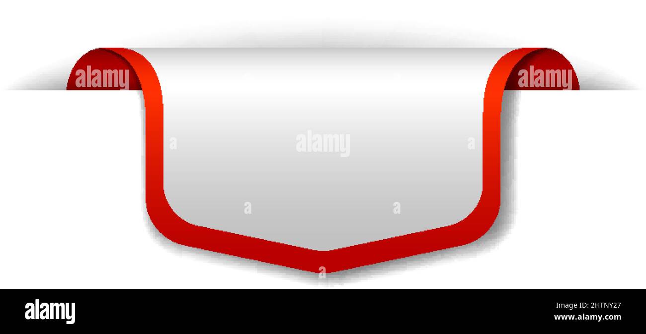 Red banner design on white background illustration Stock Vector Image ...
