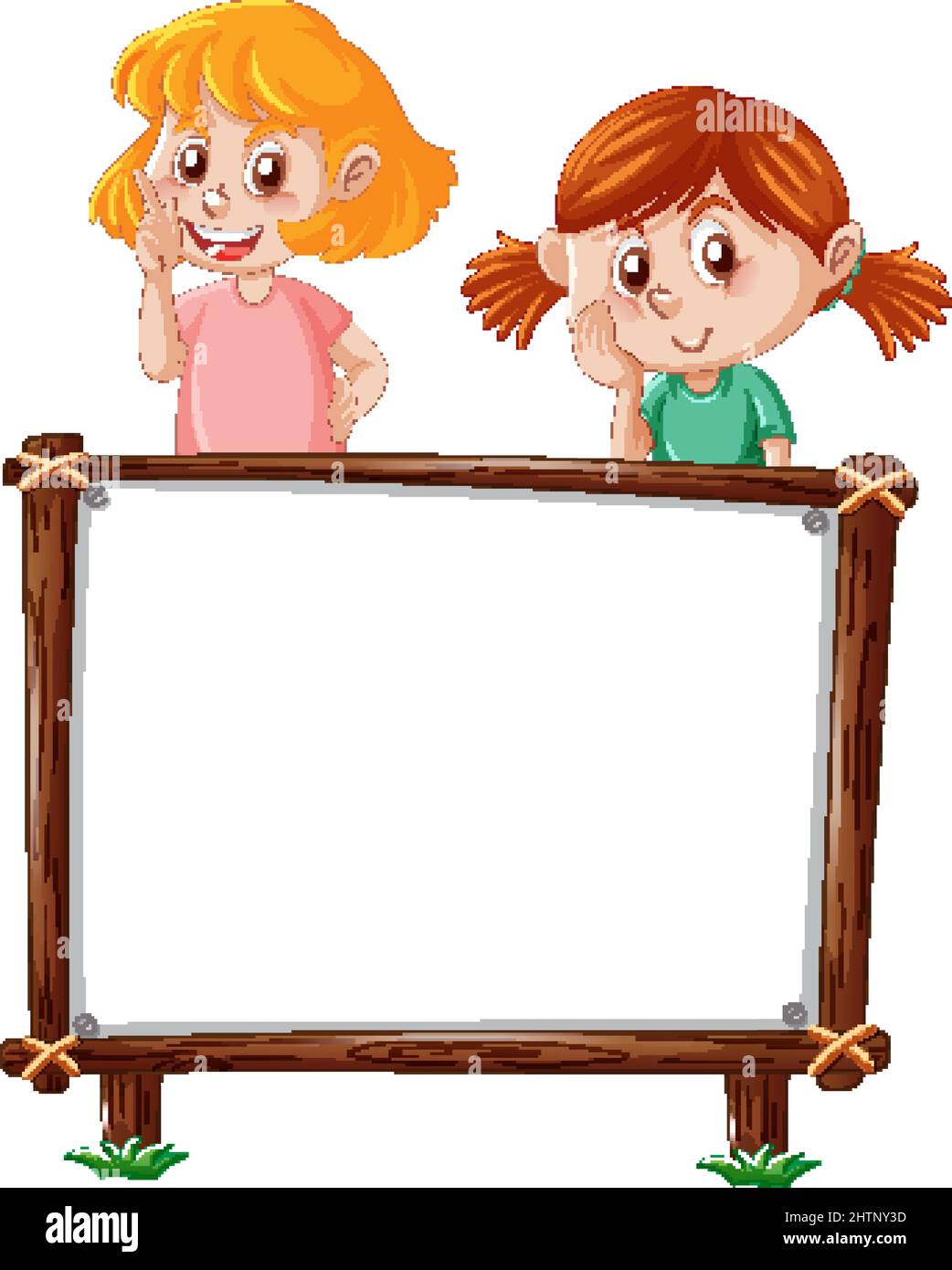 Board template with happy kids illustration Stock Vector Image & Art ...