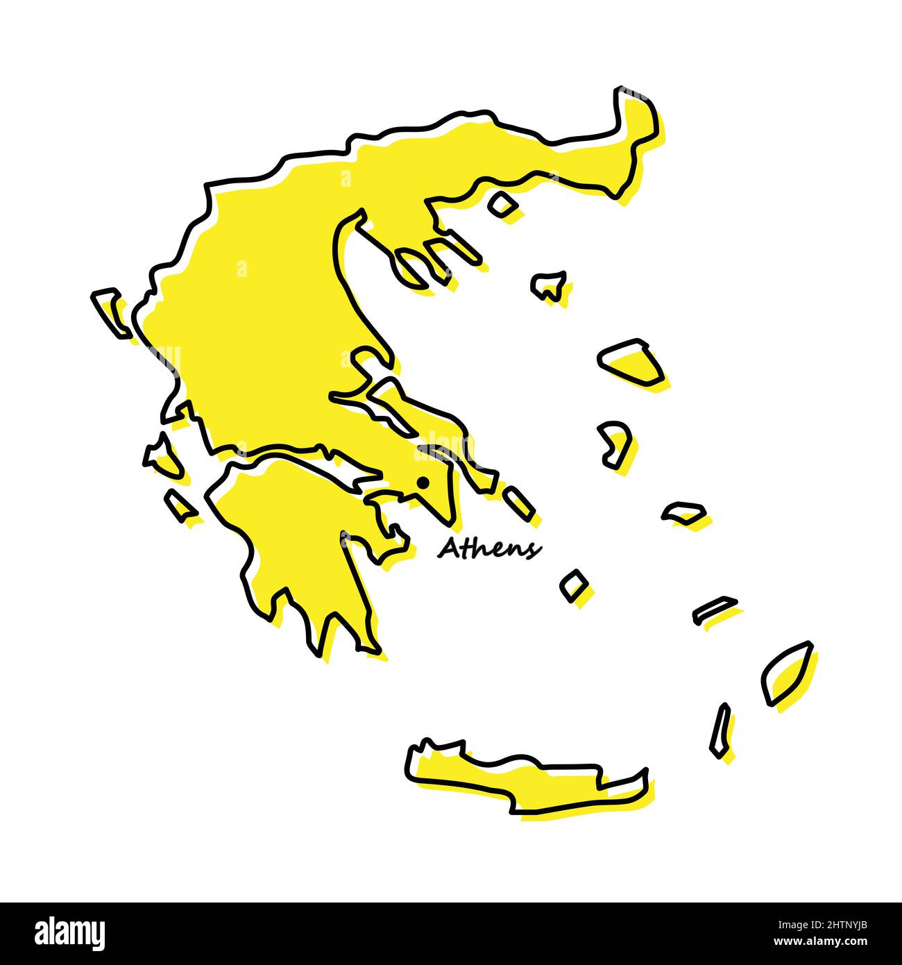 Simple Outline Map Of Greece With Capital Location Stylized Minimal Simple Outline Map Of Greece With Capital Location Stylized Minimal Line Design 2HTNYJB 