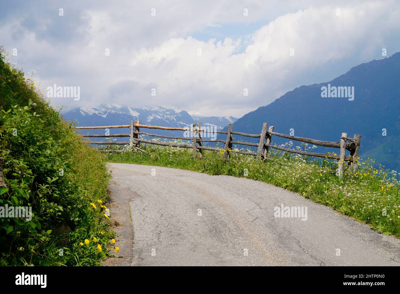 beautiful mountainous scenery in the Italian Alps in Aschbach, Vinschgau (Italy, South Tyrol) Stock Photo