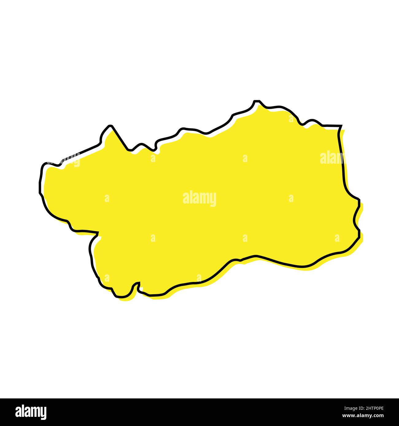 Simple outline map of Aosta Valley is a region of Italy. Stylized minimal line design Stock Vector